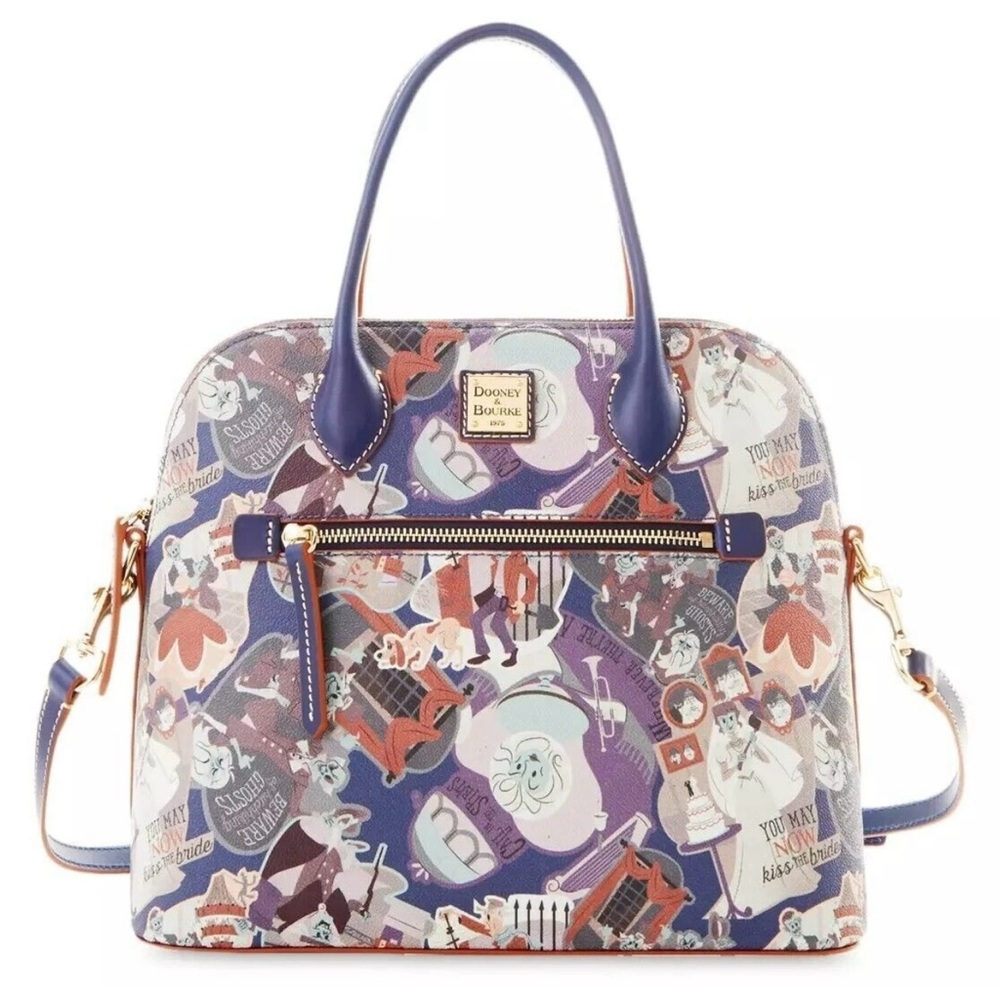 Dooney & Bourke Navy and Lavender Satchel